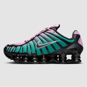 Nike Women's Pink and Teal TL Shox